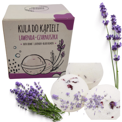 Kula do kąpieli Lawenda - Czarnuszka 100% Naturalne Słomiana Pracownia