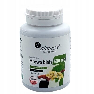 Aliness Morwa biała z cynamonowcem i chromem 180 tab wspomaga odchudzanie