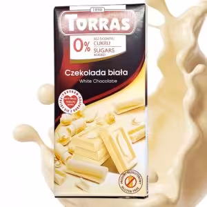 Czekolada biała Torras bez dodatku cukru 75g Bez barwników i glutenu