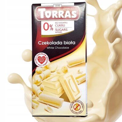 Czekolada biała Torras bez dodatku cukru 75g Bez barwników i glutenu