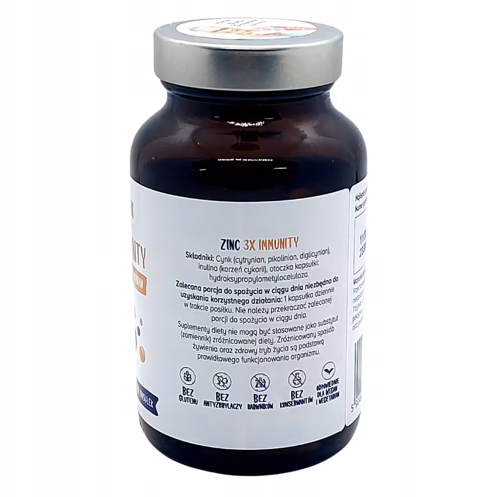 Biowen Zinc 3X Immunity Cynk Complex+ 100 kapsułek Vege Czysty Skład 3 Formy cynku - obrazek 4