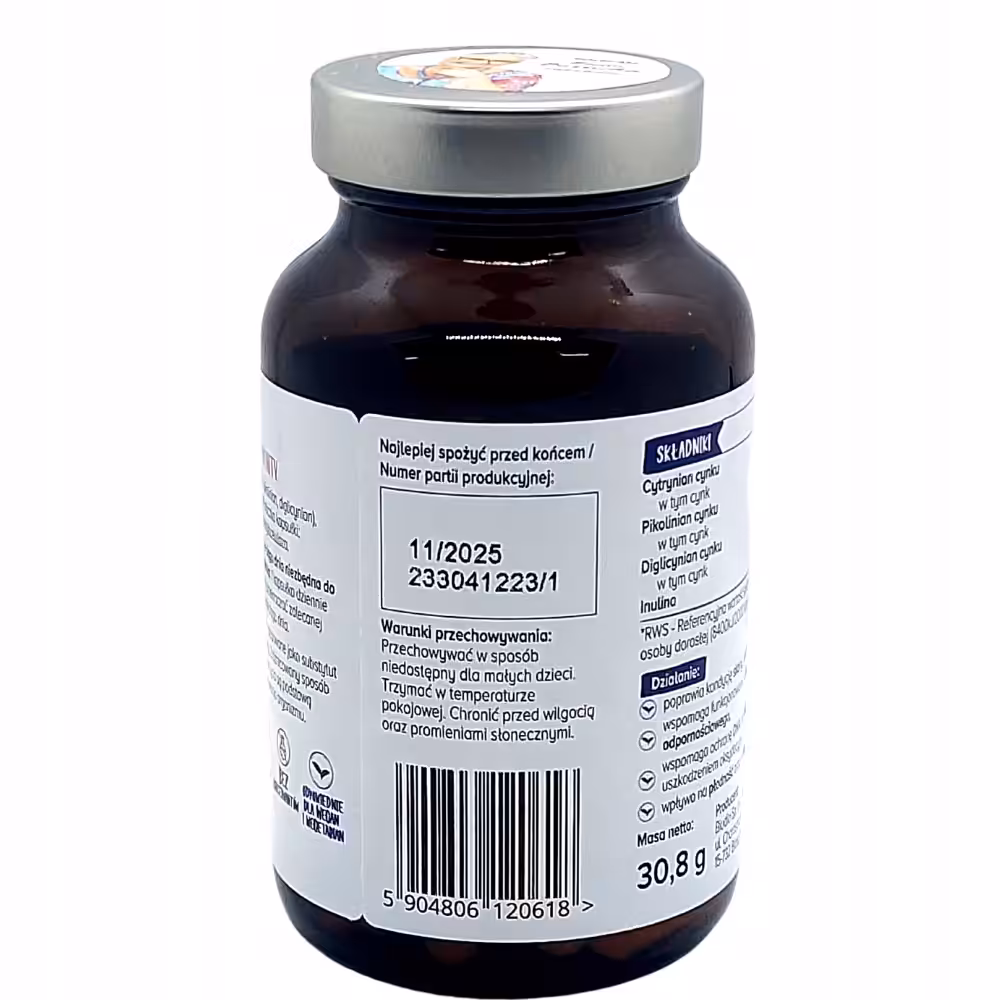 Biowen Zinc 3X Immunity Cynk Complex+ 100 kapsułek Vege Czysty Skład 3 Formy cynku - obrazek 5