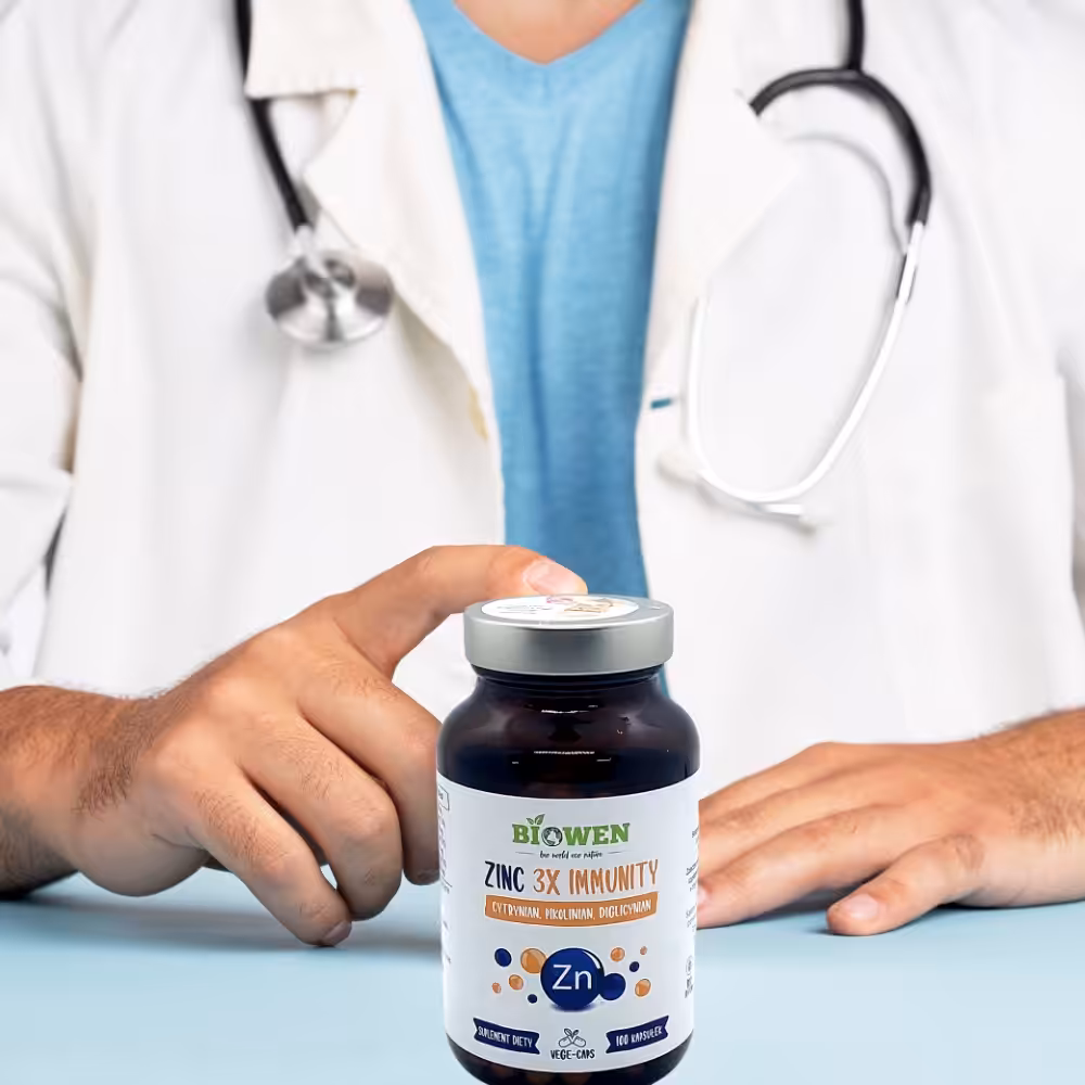 Biowen Zinc 3X Immunity Cynk Complex+ 100 kapsułek Vege Czysty Skład 3 Formy cynku - obrazek 2