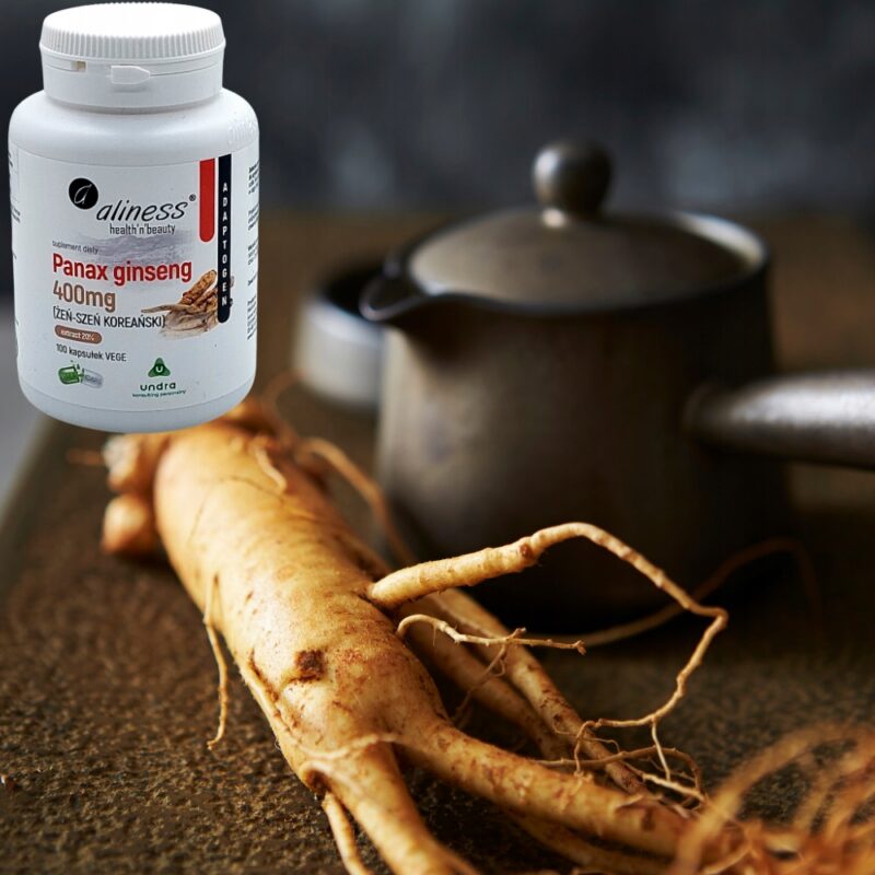 ALINESS Panax Ginseng ŻEŃ-SZEŃ KOREAŃSKI 400mg Energia koncentracja - obrazek 4