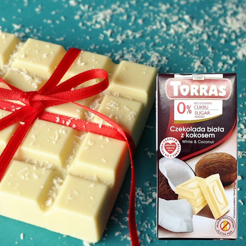 Czekolada biała z kokosem bez cukru 75g TORRAS - obrazek 2
