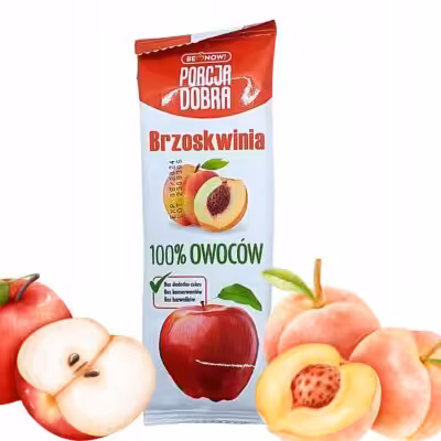 Porcja dobra przekąska listek 16g JABŁKO BRZOSKWINIA Zdrowa przekąska