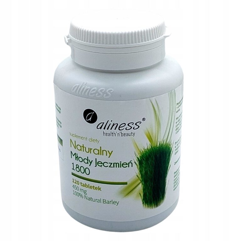 Aliness Naturalny Młody jęczmień 1800 120 tabletek Oczyszczanie Superfoods