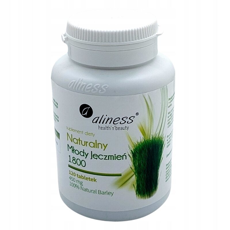 Aliness Naturalny Młody jęczmień 1800 120 tabletek Oczyszczanie Superfoods
