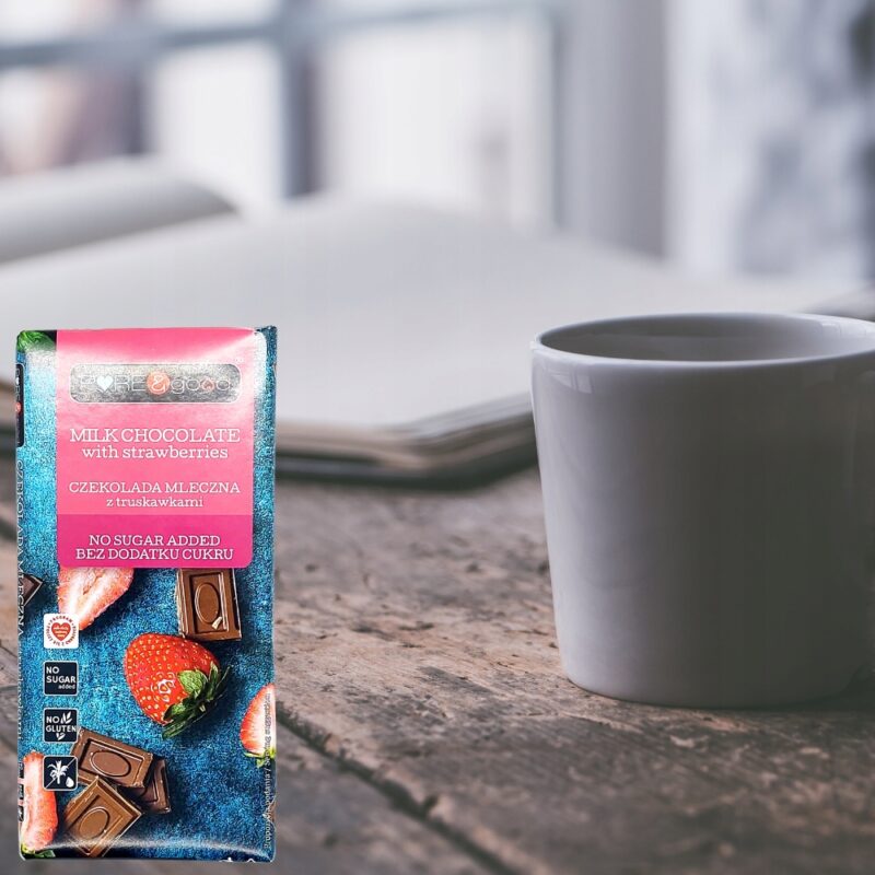 Czekolada mleczna z truskawkami Pure Good 75 g Bez dodatku cukru i glutenu - obrazek 2