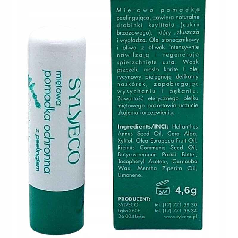 SYLVECO Miętowa pomadka z peelingiem 4,6 g Wygładza i Nawilża - obrazek 2