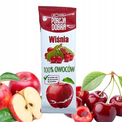 Porcja dobra listek 16g JABŁKO WIŚNIA Zdrowa przekąska dla każdego
