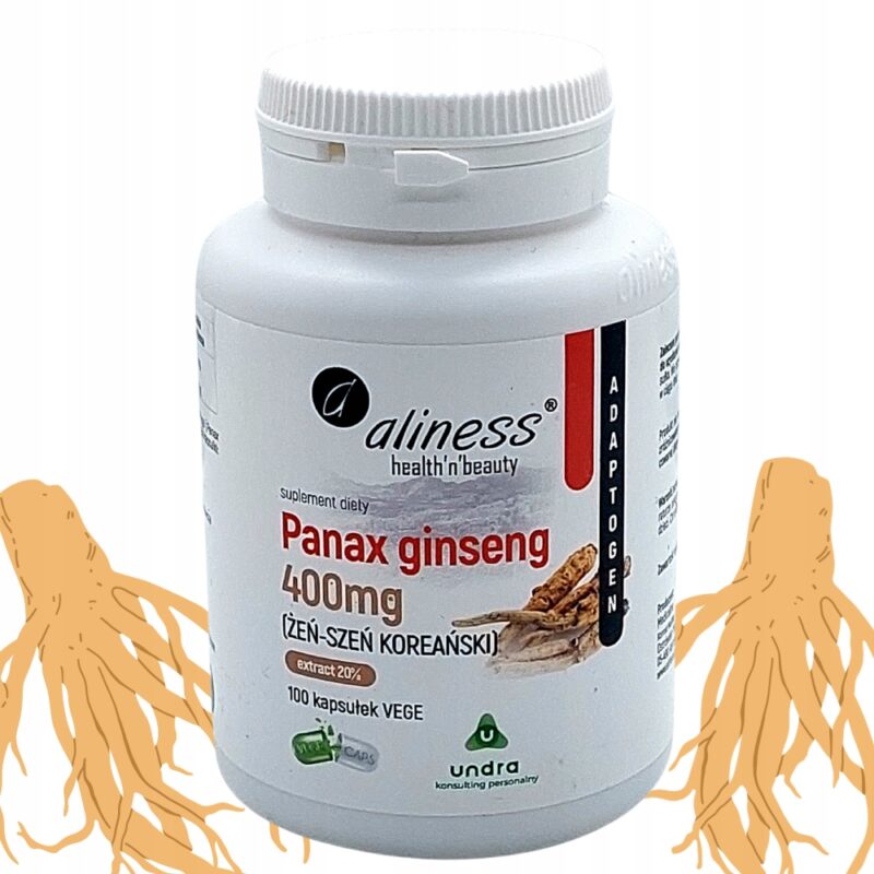 ALINESS Panax Ginseng ŻEŃ-SZEŃ KOREAŃSKI 400mg Energia koncentracja