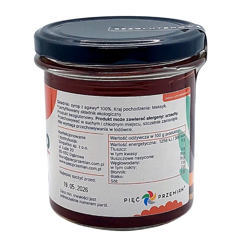 Syrop z agawy BIO Pięć Przemian 380g 100% Naturalny do deserów i naleśników - obrazek 5