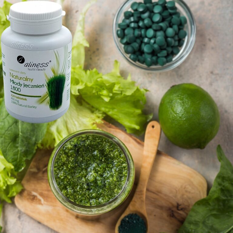 Aliness Naturalny Młody jęczmień 1800 120 tabletek Oczyszczanie Superfoods - obrazek 5