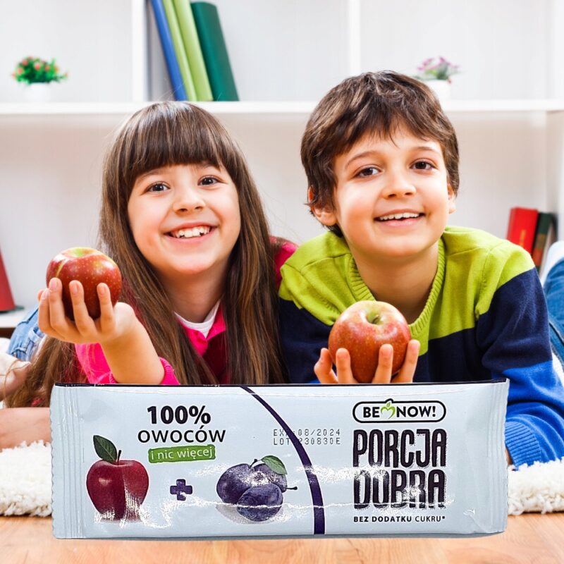 Baton jabłkowo-śliwkowy Porcja Dobra 16g Zdrowa przekąska naturalna słodycz - obrazek 2