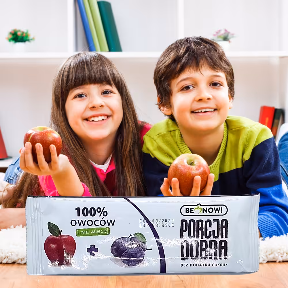 Baton jabłkowo-śliwkowy Porcja Dobra 16g Zdrowa przekąska naturalna słodycz - obrazek 2