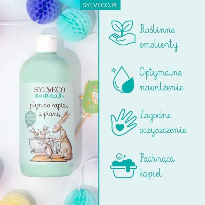 Sylveco Płyn do kąpieli z pianą dla dzieci 3+ 500ml Borówkowy - obrazek 6