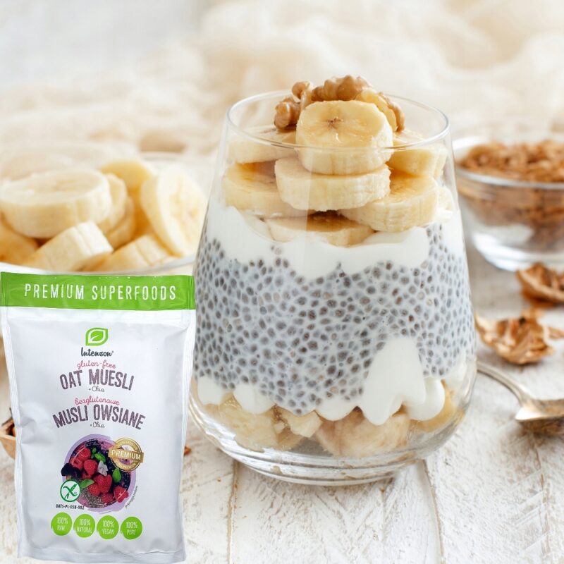 Intenson Bezglutenowe Musli z Nasionami Chia 0,2 kg pyszne Fit śniadanie - obrazek 4