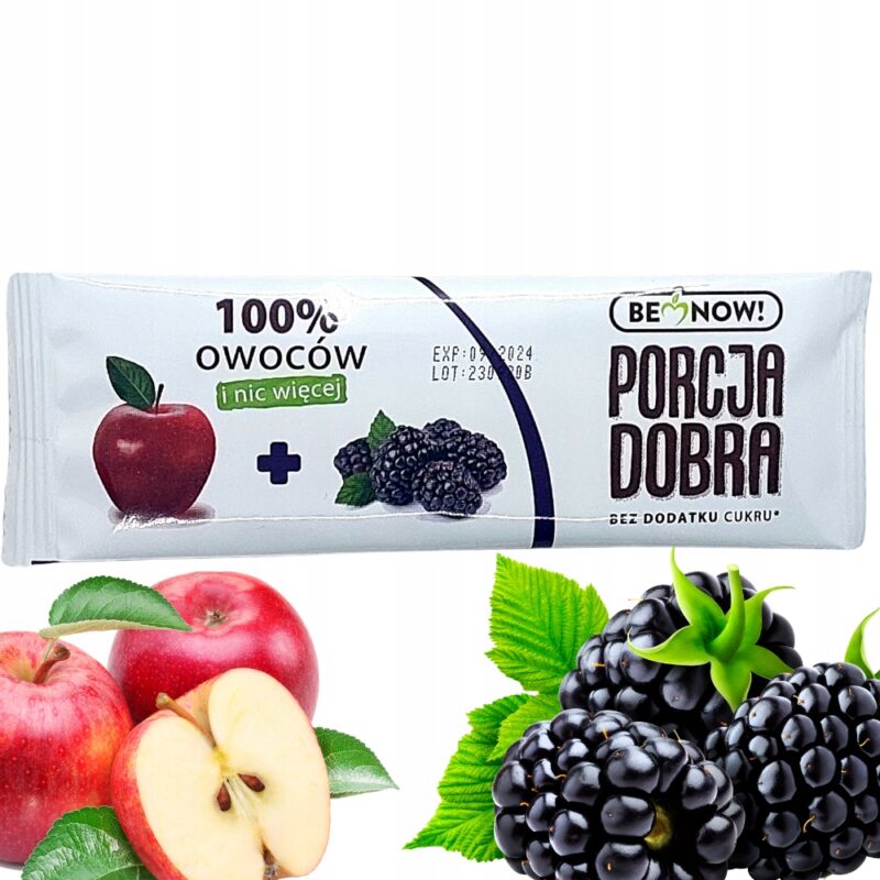 Baton jabłkowo-jeżynowy Porcja Dobra 16g Zdrowa przekąska naturalna słodycz