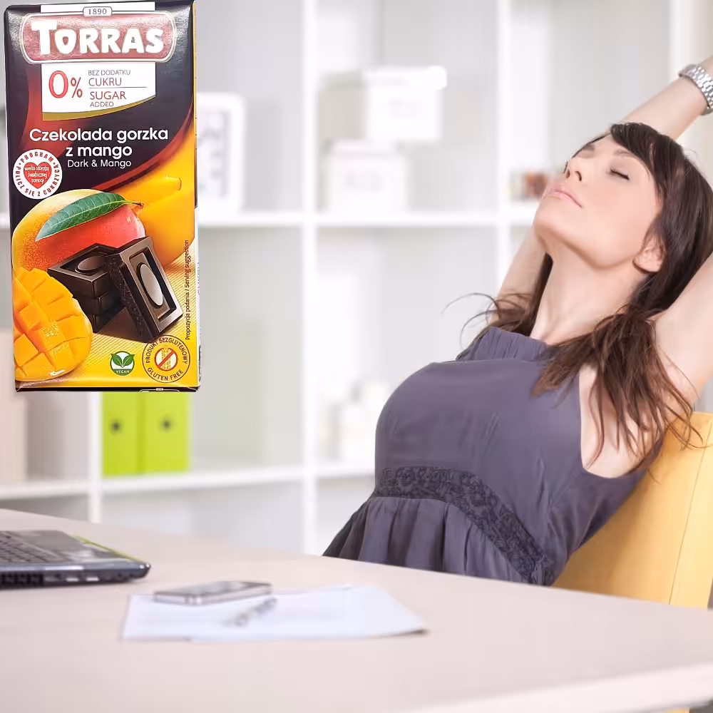 Czekolada gorzka z mango bez cukru 75g Torras Bez dodatku cukru - obrazek 4