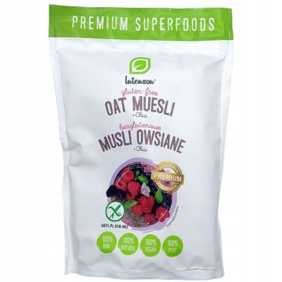 Intenson Bezglutenowe Musli z Nasionami Chia 0,2 kg pyszne Fit śniadanie