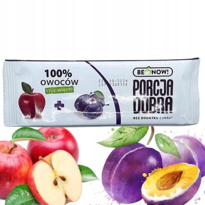 Baton jabłkowo-śliwkowy Porcja Dobra 16g Zdrowa przekąska naturalna słodycz