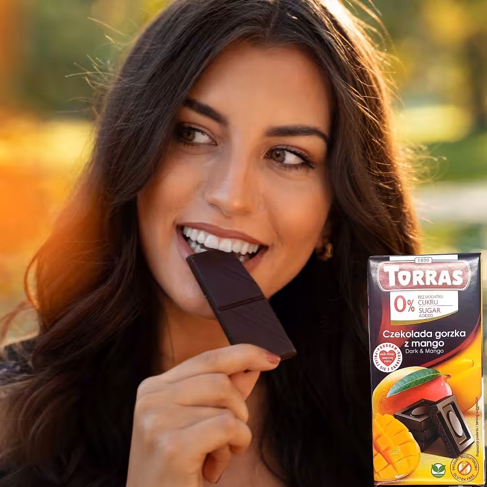Czekolada gorzka z mango bez cukru 75g Torras Bez dodatku cukru - obrazek 3
