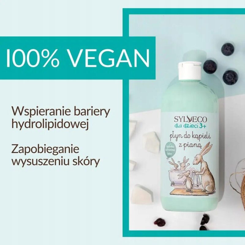 Sylveco Płyn do kąpieli z pianą dla dzieci 3+ 500ml Borówkowy - obrazek 4