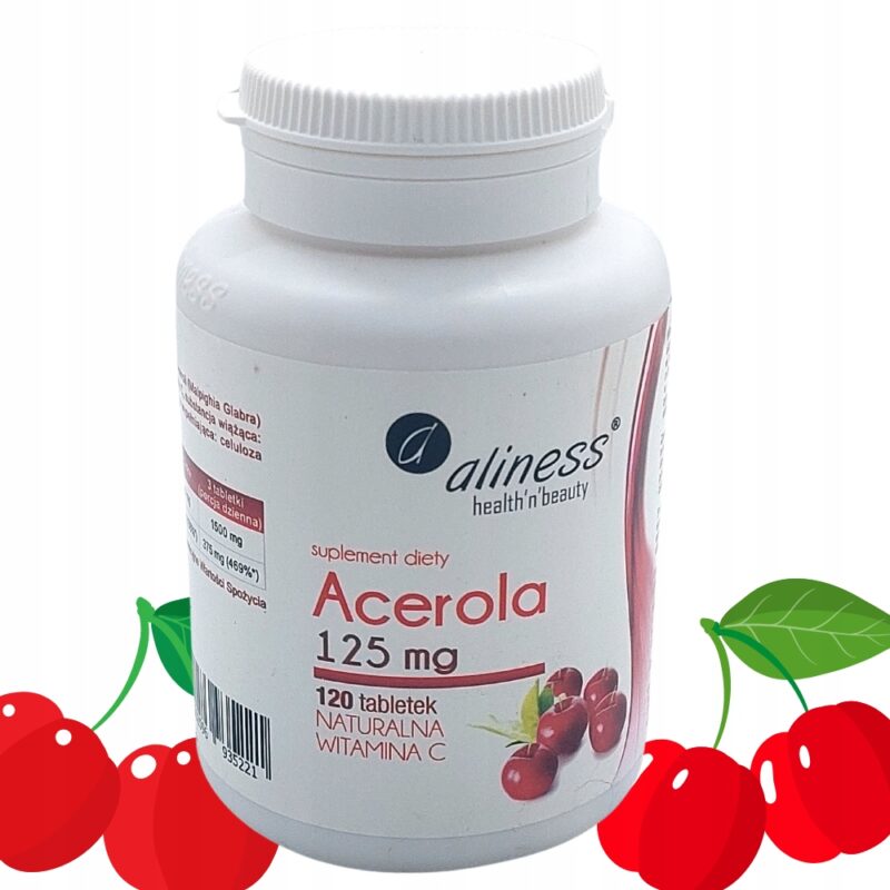 Aliness Acerola tabletki 120 szt. 100% Naturalnej witaminy C