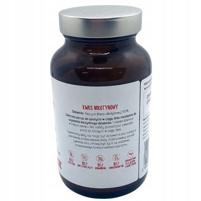 Biowen Kwas nikotynowy Witamina B3 proszek Efekt flush 120g - obrazek 6