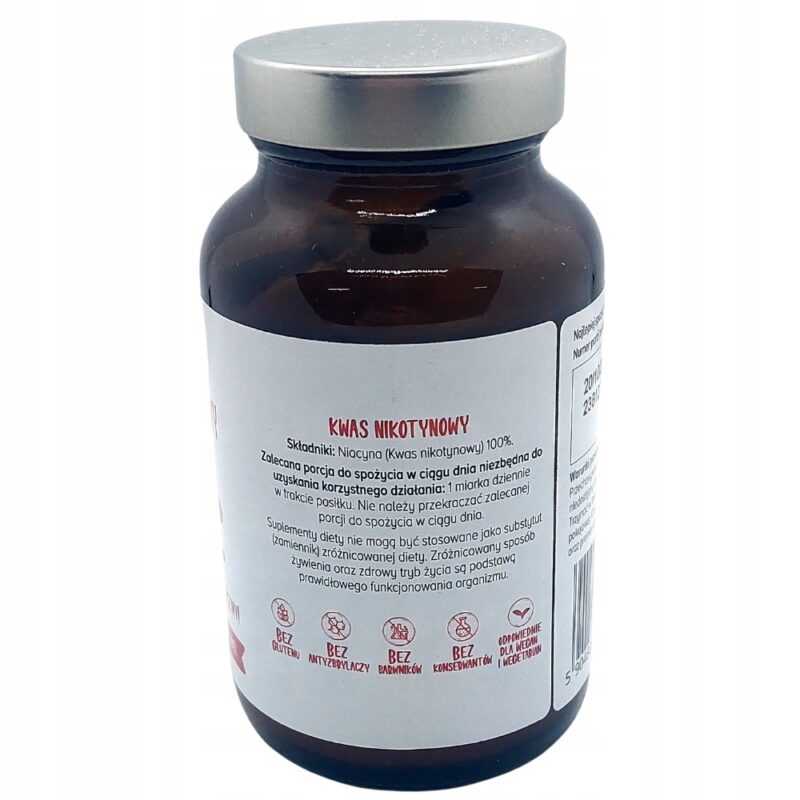 Biowen Kwas nikotynowy Witamina B3 proszek Efekt flush 120g - obrazek 6