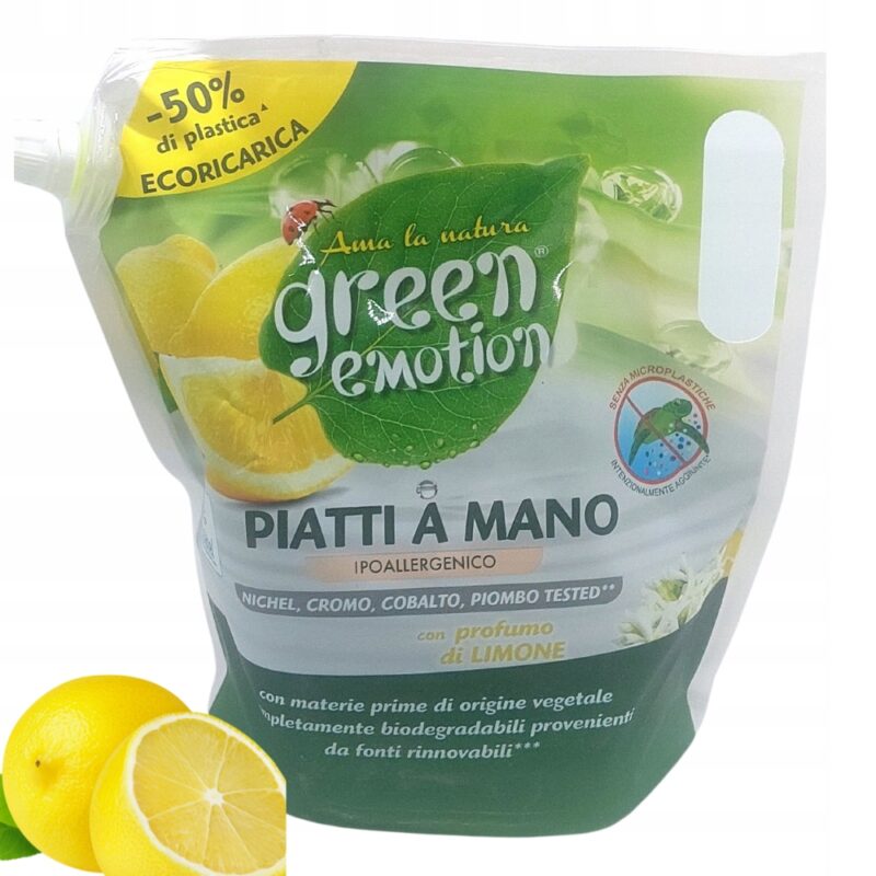 Płyn do mycia naczyń Green Emotion cytrynowy 1L Hipoalergiczny