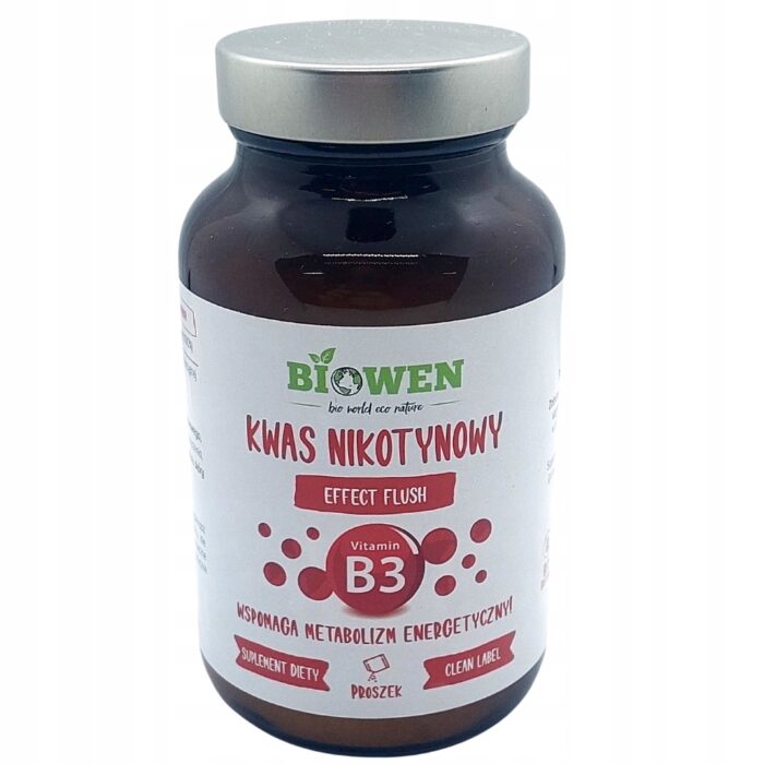 Biowen Kwas nikotynowy Witamina B3 proszek Efekt flush 120g