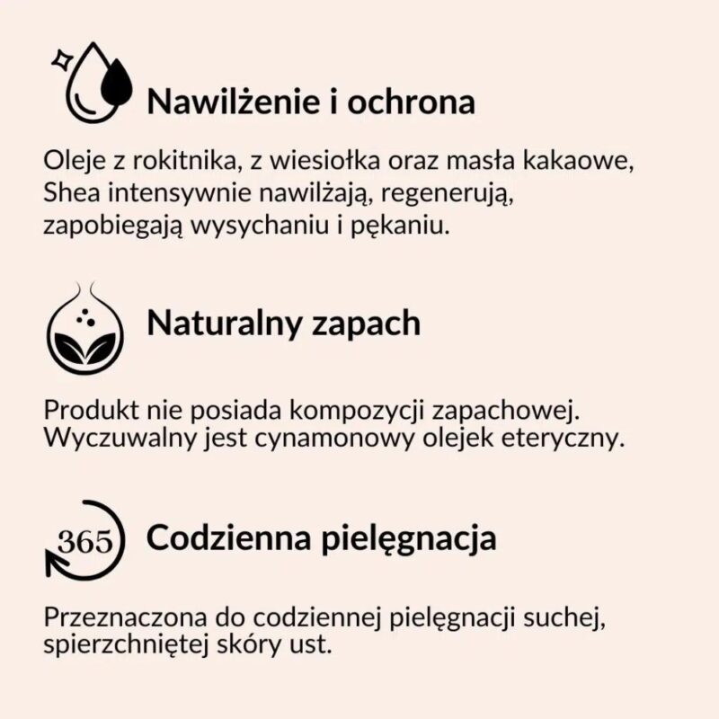 SYLVECO Rokitnikowa pomadka ochronna o zapachu cynamonu Chroni i regeneruje - obrazek 5