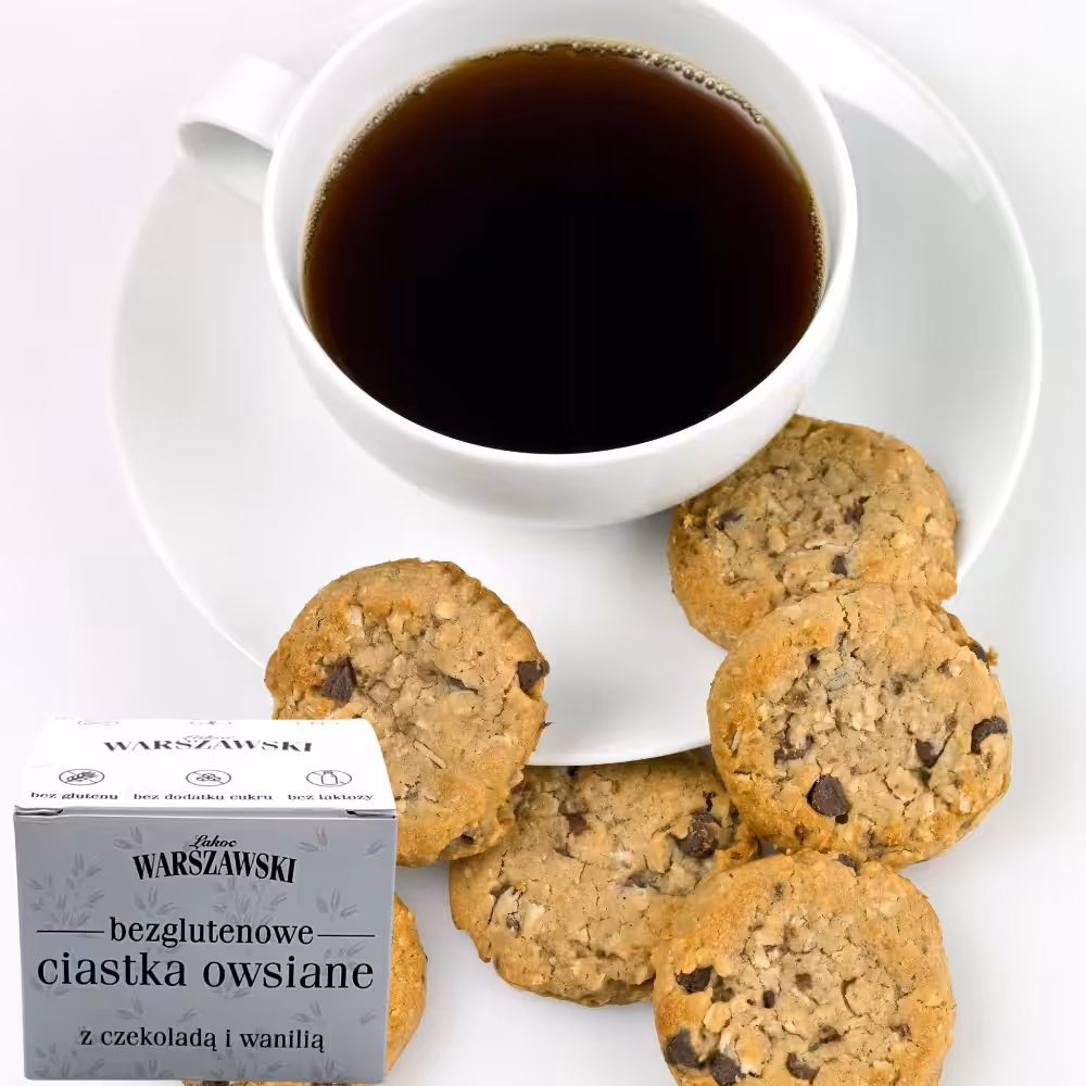 Łakoć Warszawki bezglutenowe ciastka owsiane z czekoladą i wanilią 5 szt - obrazek 2