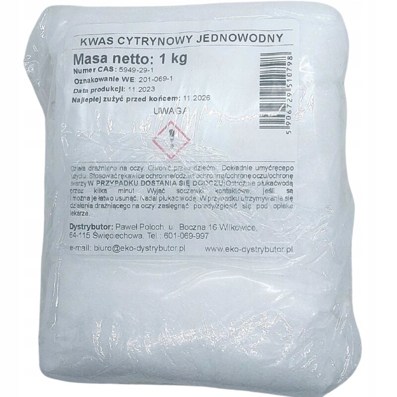 Kwasek Cytrynowy - Odkamieniacz w proszku uniwersalny 1kg