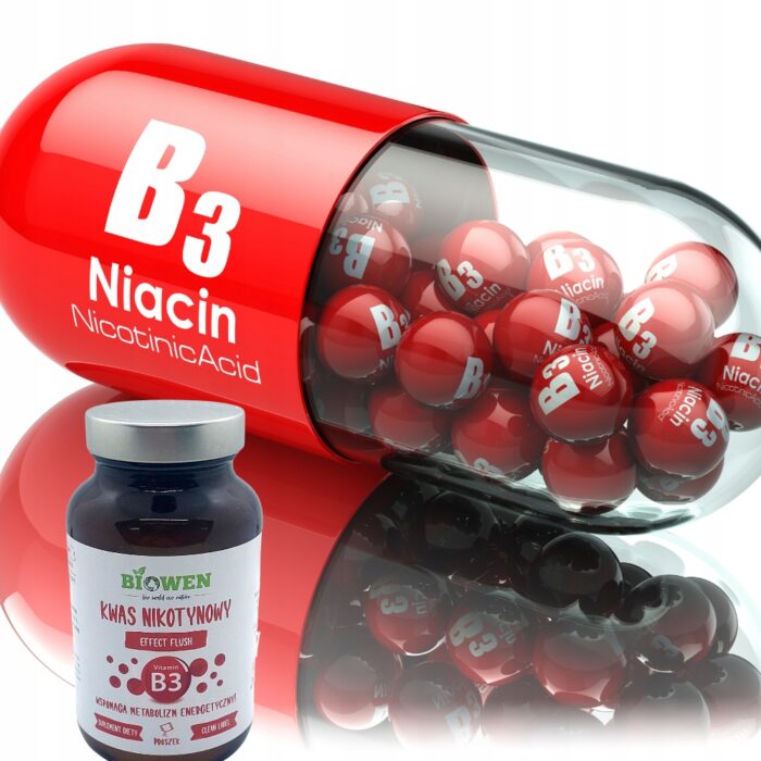 Biowen Kwas nikotynowy Witamina B3 proszek Efekt flush 120g - obrazek 3