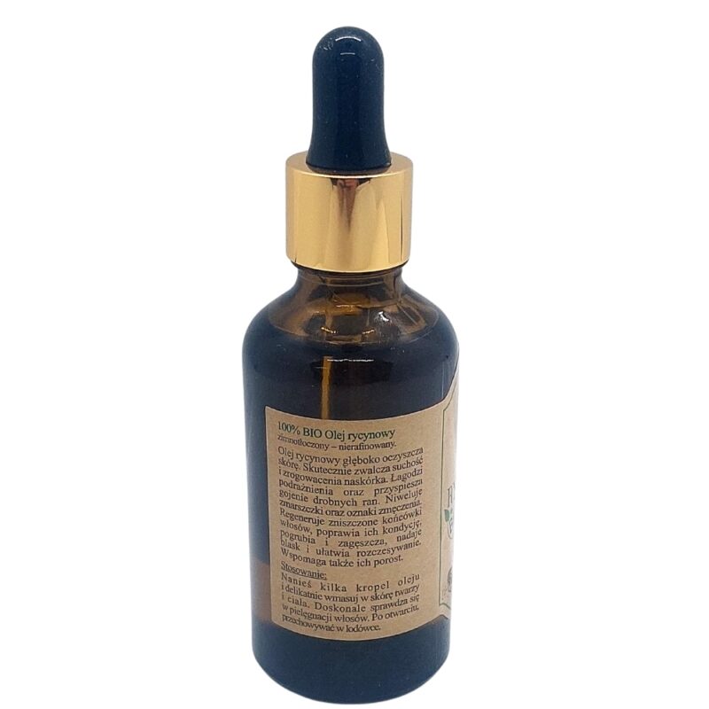 Olej Rycynowy BIO Nierafinowany Tłoczony na Zimno BioOlja 50ml - obrazek 6