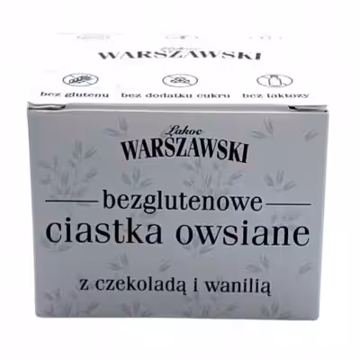 Łakoć Warszawki bezglutenowe ciastka owsiane z czekoladą i wanilią 5 szt