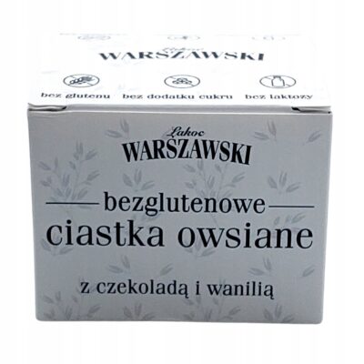 Łakoć Warszawki bezglutenowe ciastka owsiane z czekoladą i wanilią 5 szt