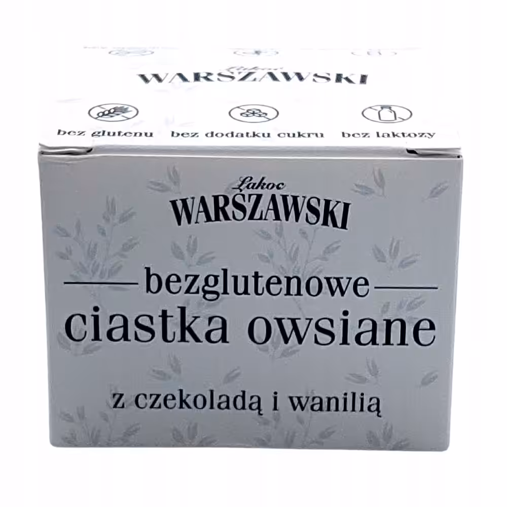 Łakoć Warszawki bezglutenowe ciastka owsiane z czekoladą i wanilią 5 szt