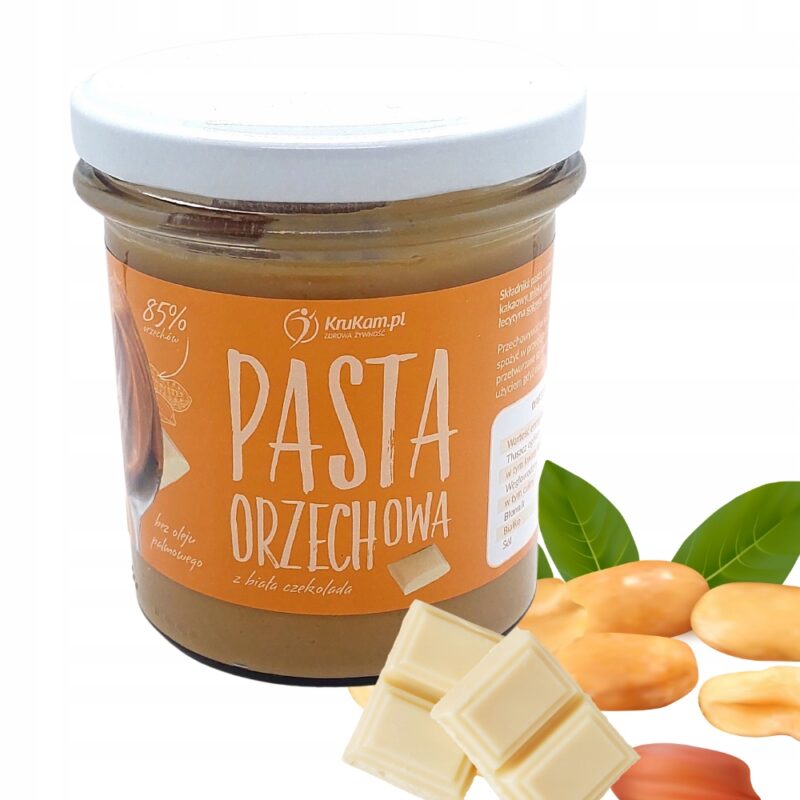 Pasta KruKam z Orzechów i Białej Czekolady 300g masło orzechowe
