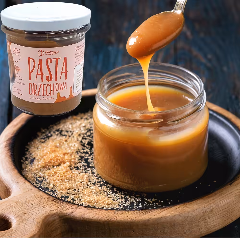 Pasta orzechowa Krukam Słony karmel 300g Połączenie karmelu z solą - obrazek 4