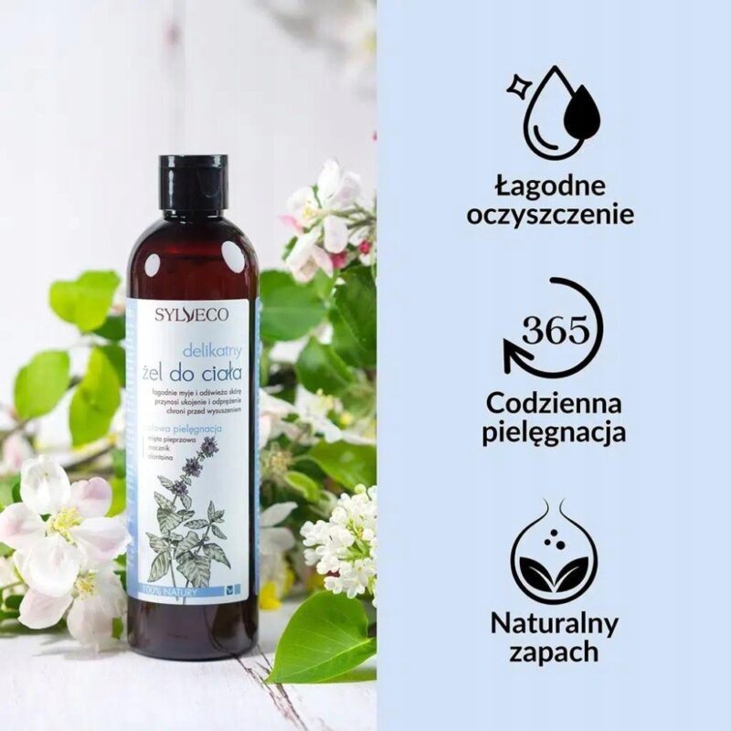 Sylveco Delikatny żel do ciała 300ml Do suchej, wrażliwej i atopowej skóry - obrazek 3