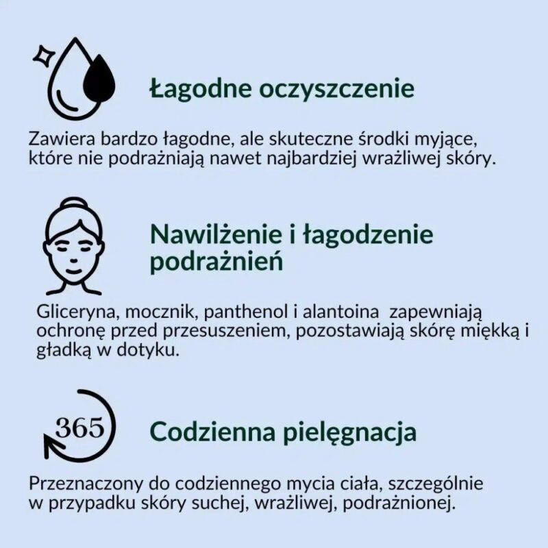 Sylveco Delikatny żel do ciała 300ml Do suchej, wrażliwej i atopowej skóry - obrazek 4