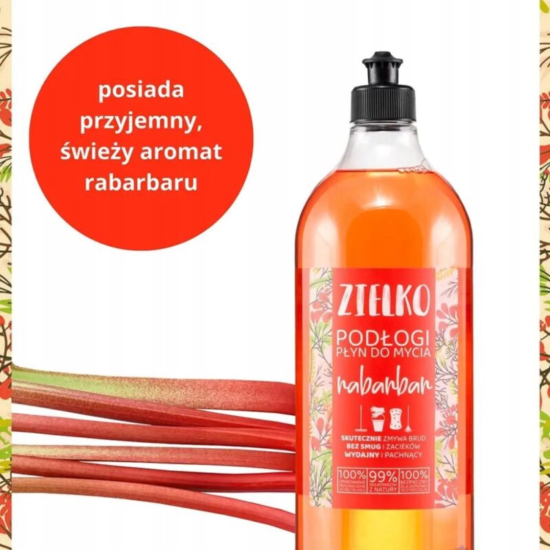 ZIELKO Ekologiczny Płyn do mycia podłóg o zapachu rabarbaru 1L - obrazek 6