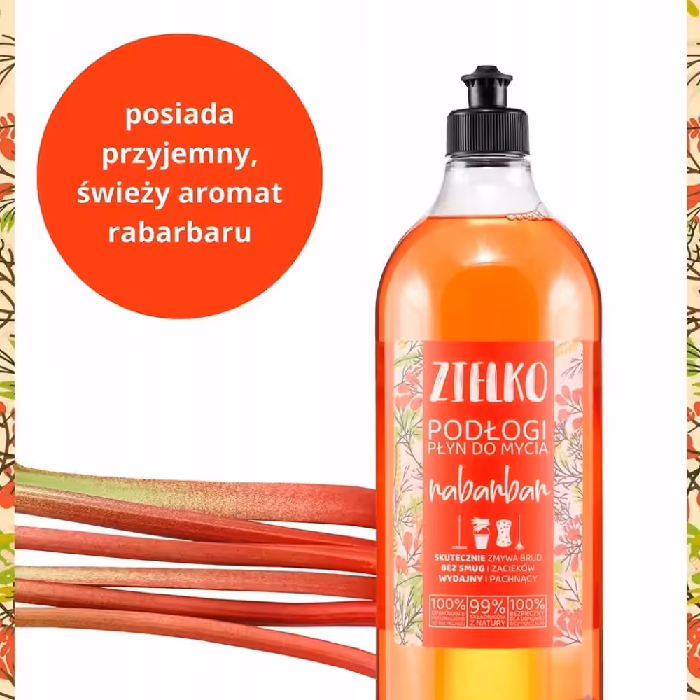 ZIELKO Ekologiczny Płyn do mycia podłóg o zapachu rabarbaru 1L - obrazek 6