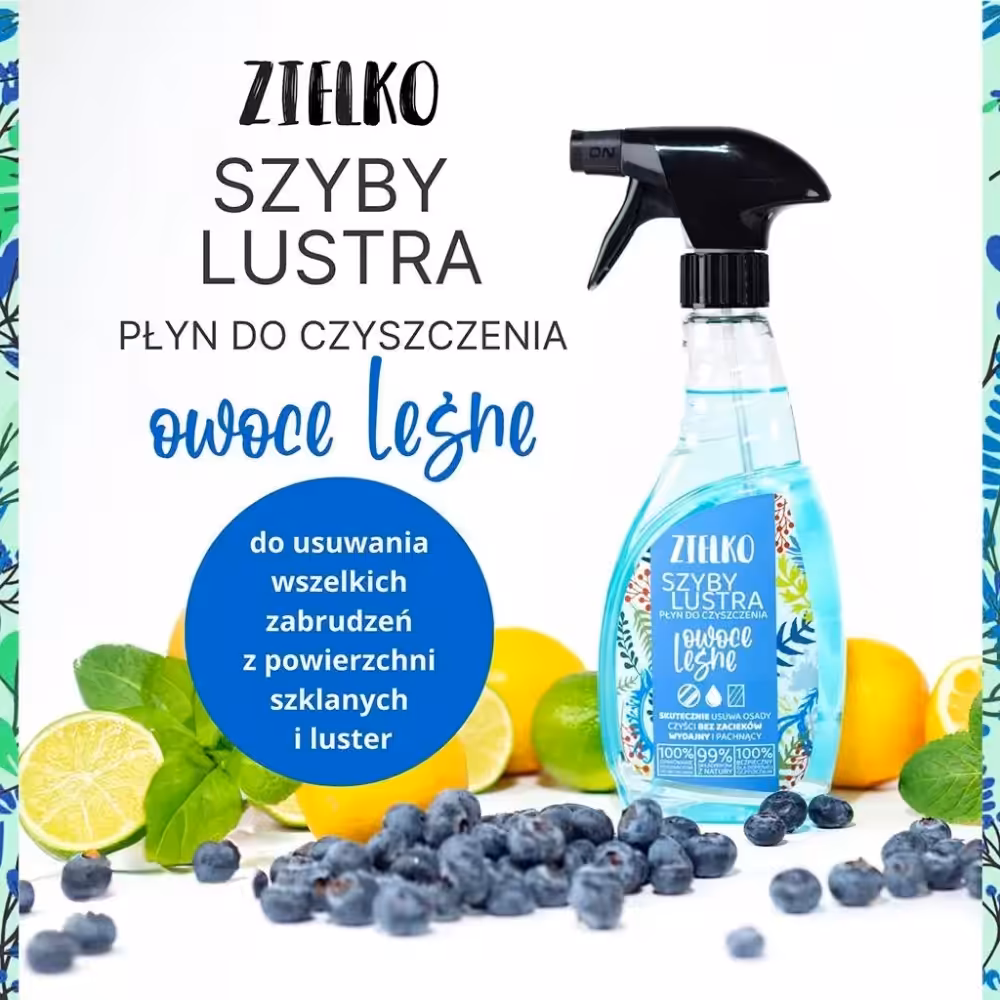 ZIELKO Ekologiczny Płyn do szyb i luster OWOCE LEŚNE 0,5L - obrazek 7