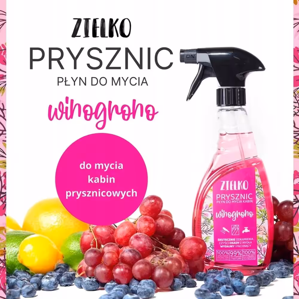 ZIELKO Płyn do czyszczenie kabin prysznicowych 0,5l Bez smug i zacieków - obrazek 3