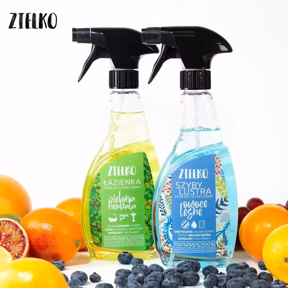 ZIELKO Ekologiczny Płyn do szyb i luster OWOCE LEŚNE 0,5L - obrazek 3